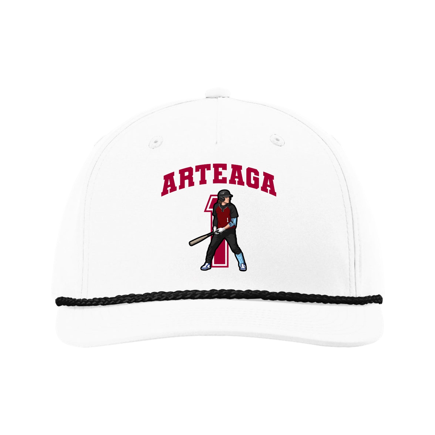 Five-Panel Classic Rope Cap — Number in White