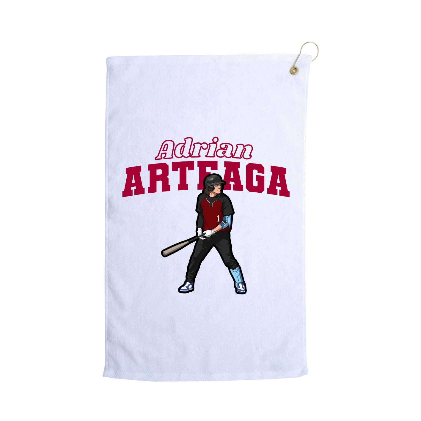 Golf Towel — Name Arch in White