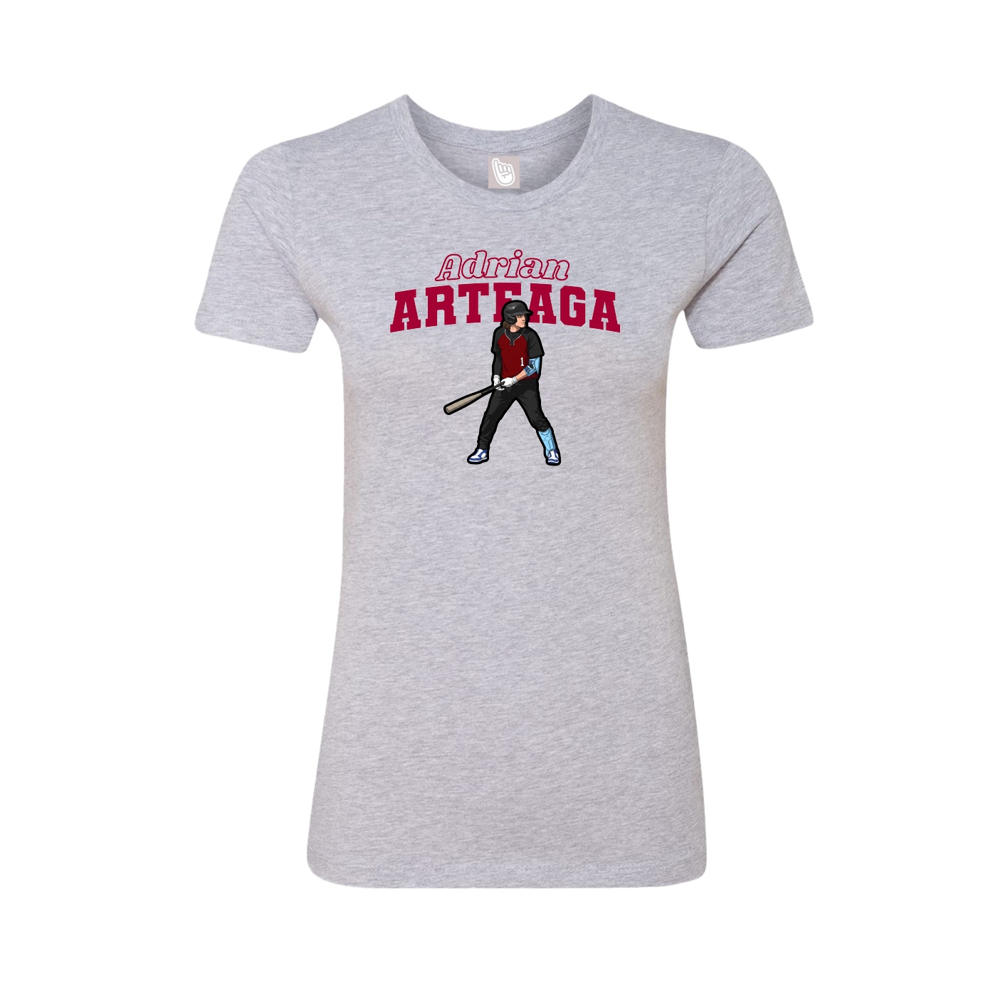 Fitted Women's Tee — Name Arch in Grey