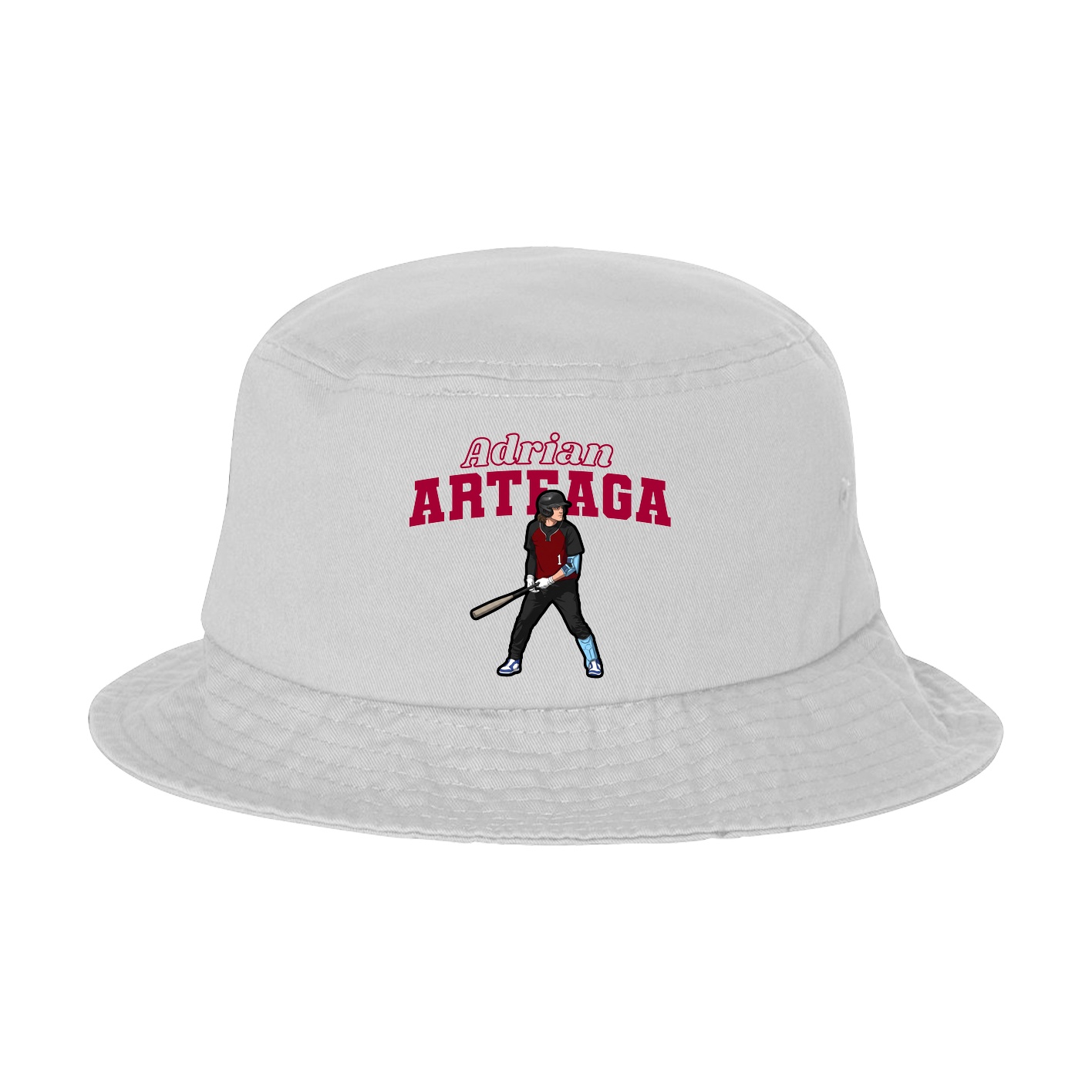 Bucket Cap — Name Arch in White