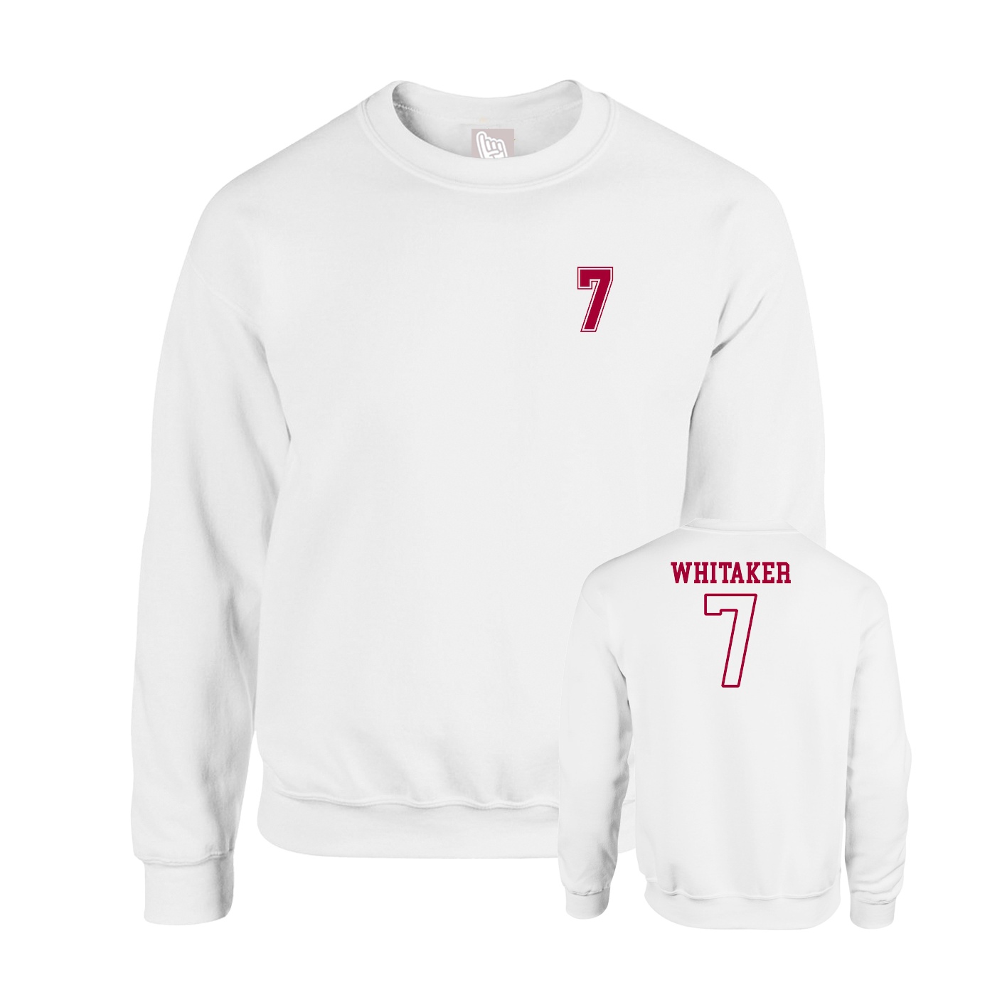 Fleece Crew — Chest Back in White
