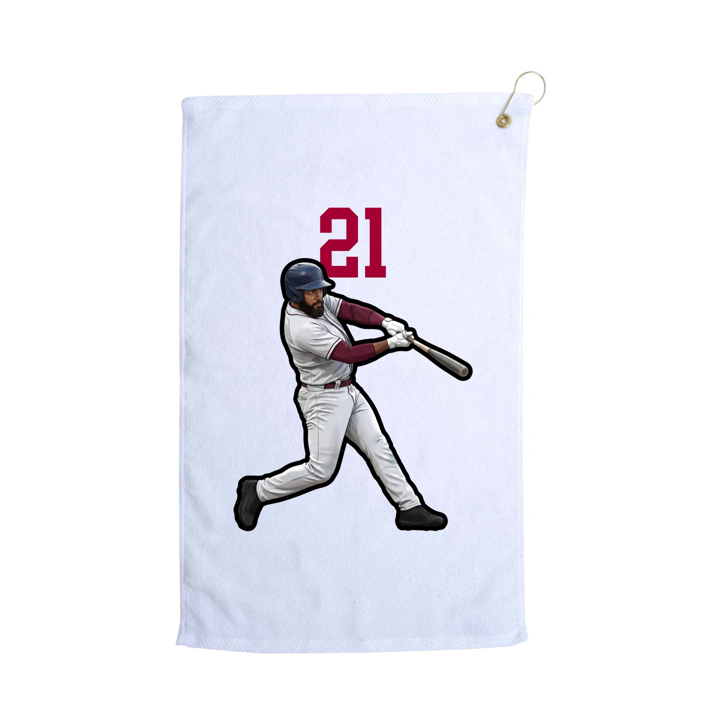 Golf Towel — Number Top in White
