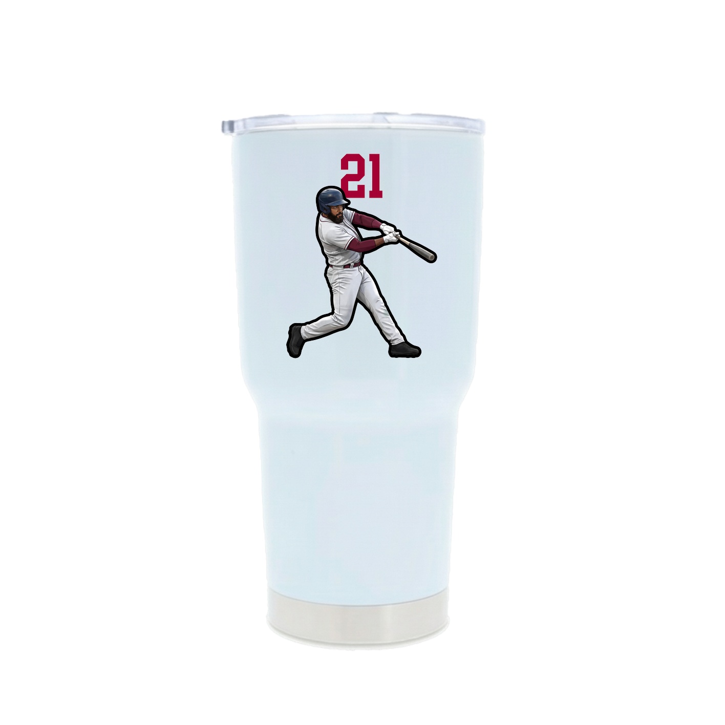 30oz Stainless Steel Tumbler — Number Top in White
