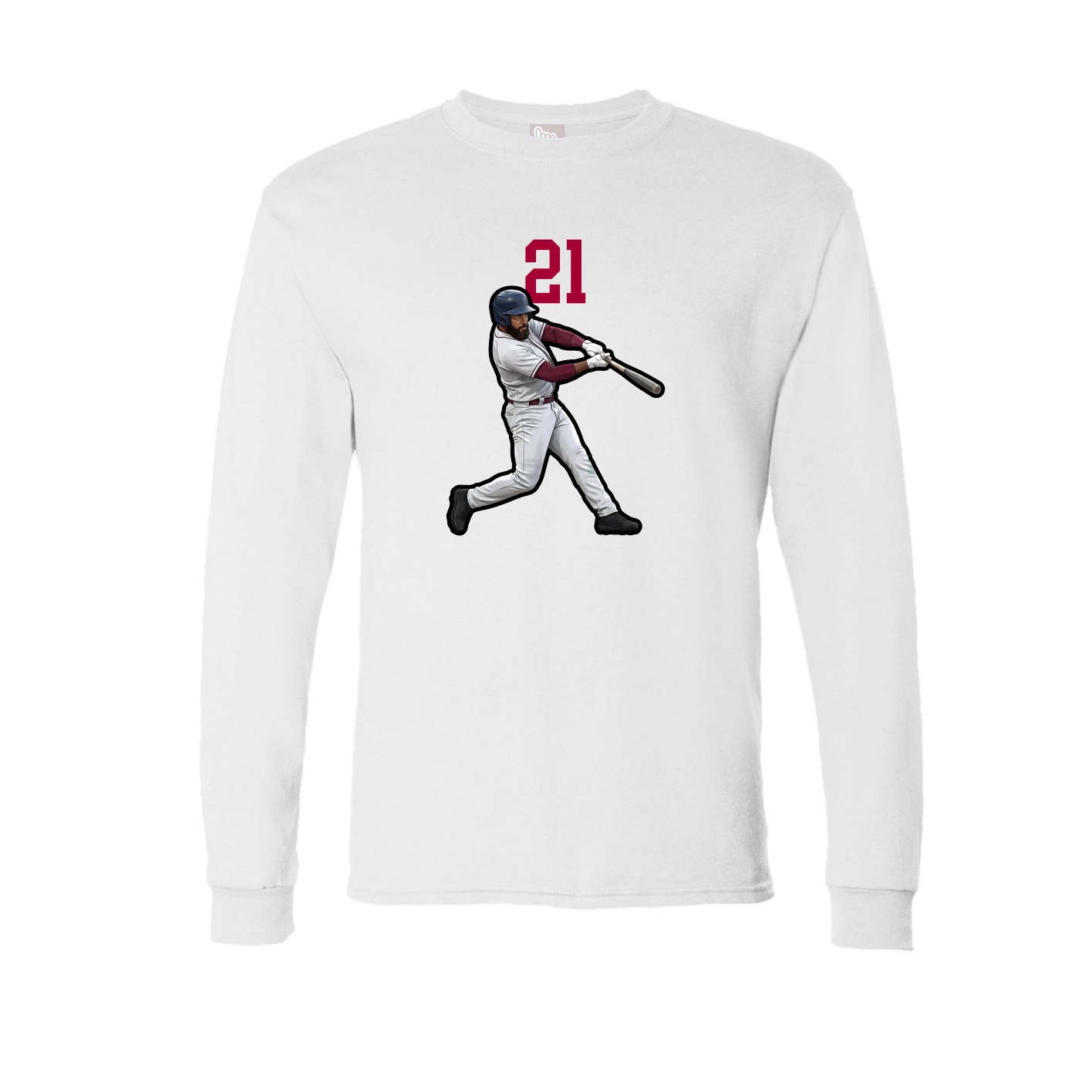 Long Sleeve Tee — Number Top in White