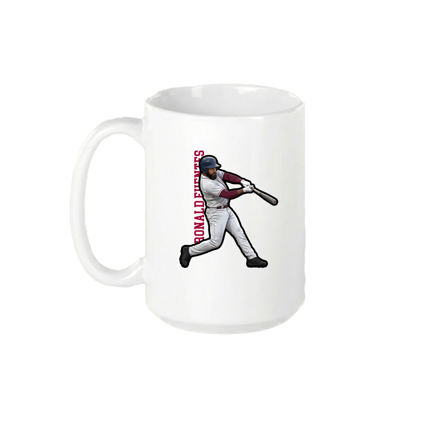 15oz Coffee Mug — Name Vertical in White