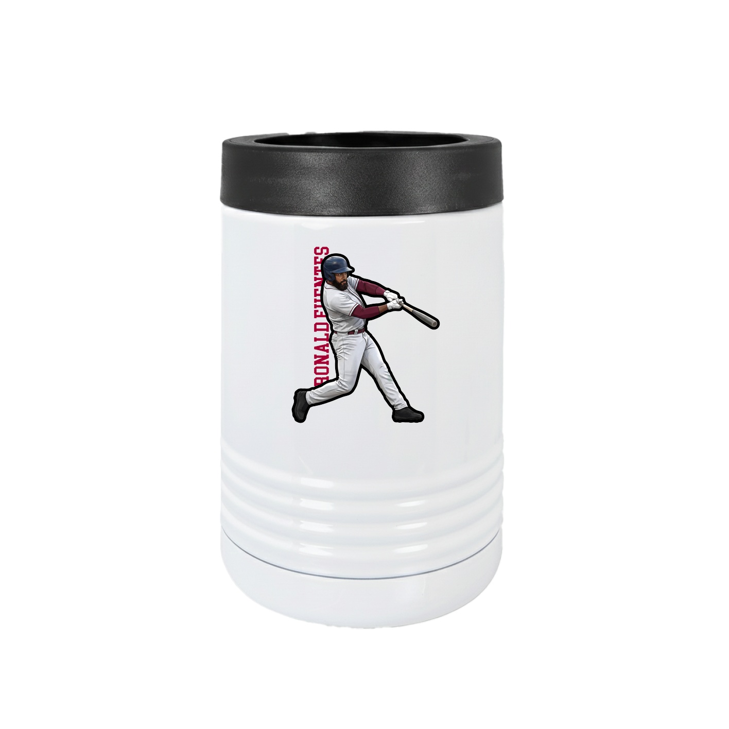 Beverage Holder — Name Vertical in White