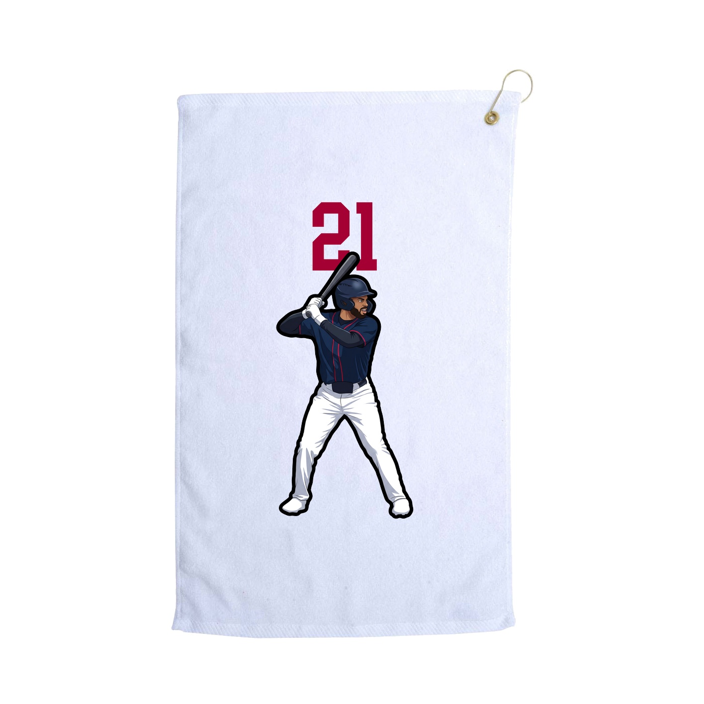 Golf Towel — Number Top in White
