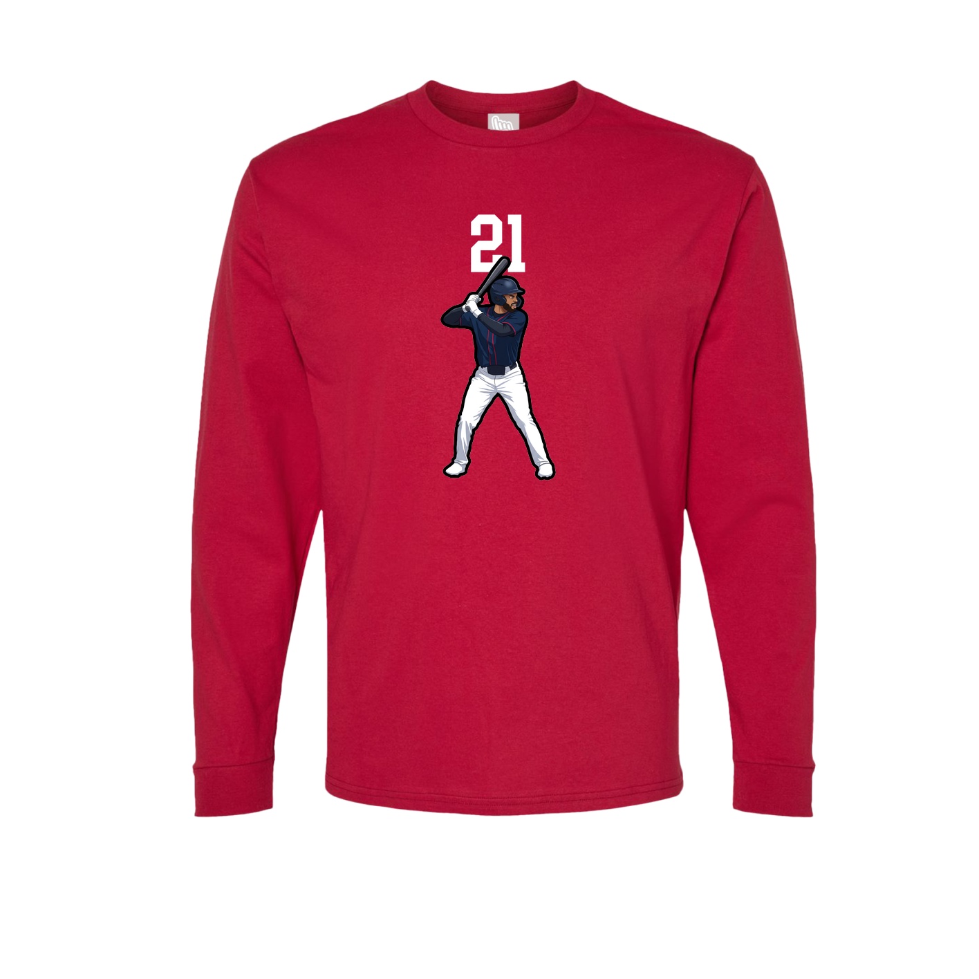 Long Sleeve Tee — Number Top in Crimson