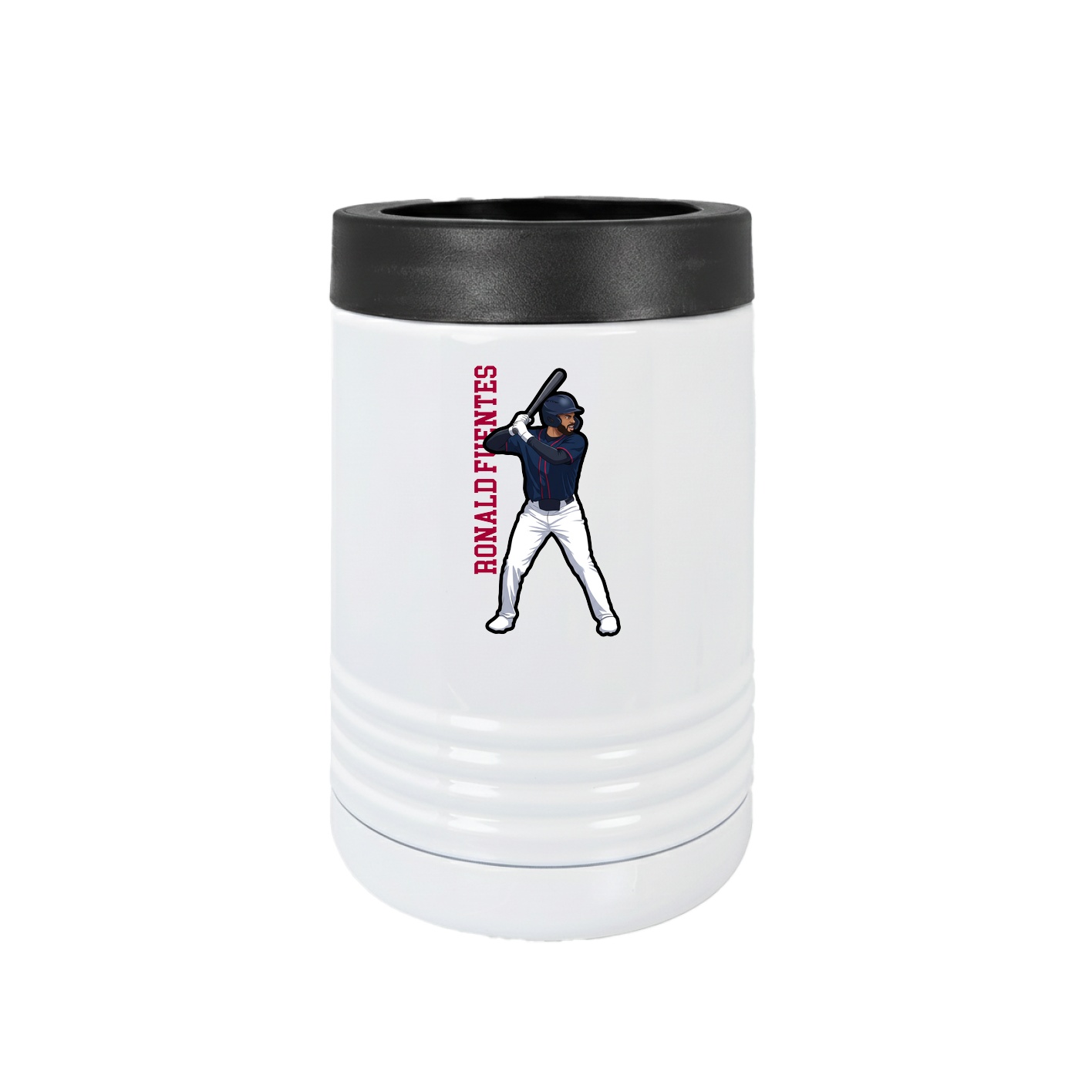 Beverage Holder — Name Vertical in White