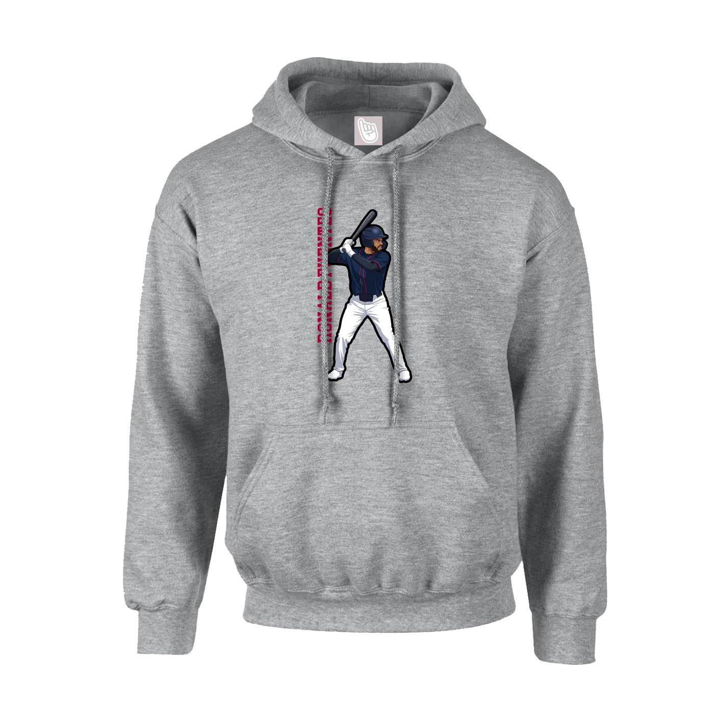 Youth Hoodie — Name Vertical in Grey