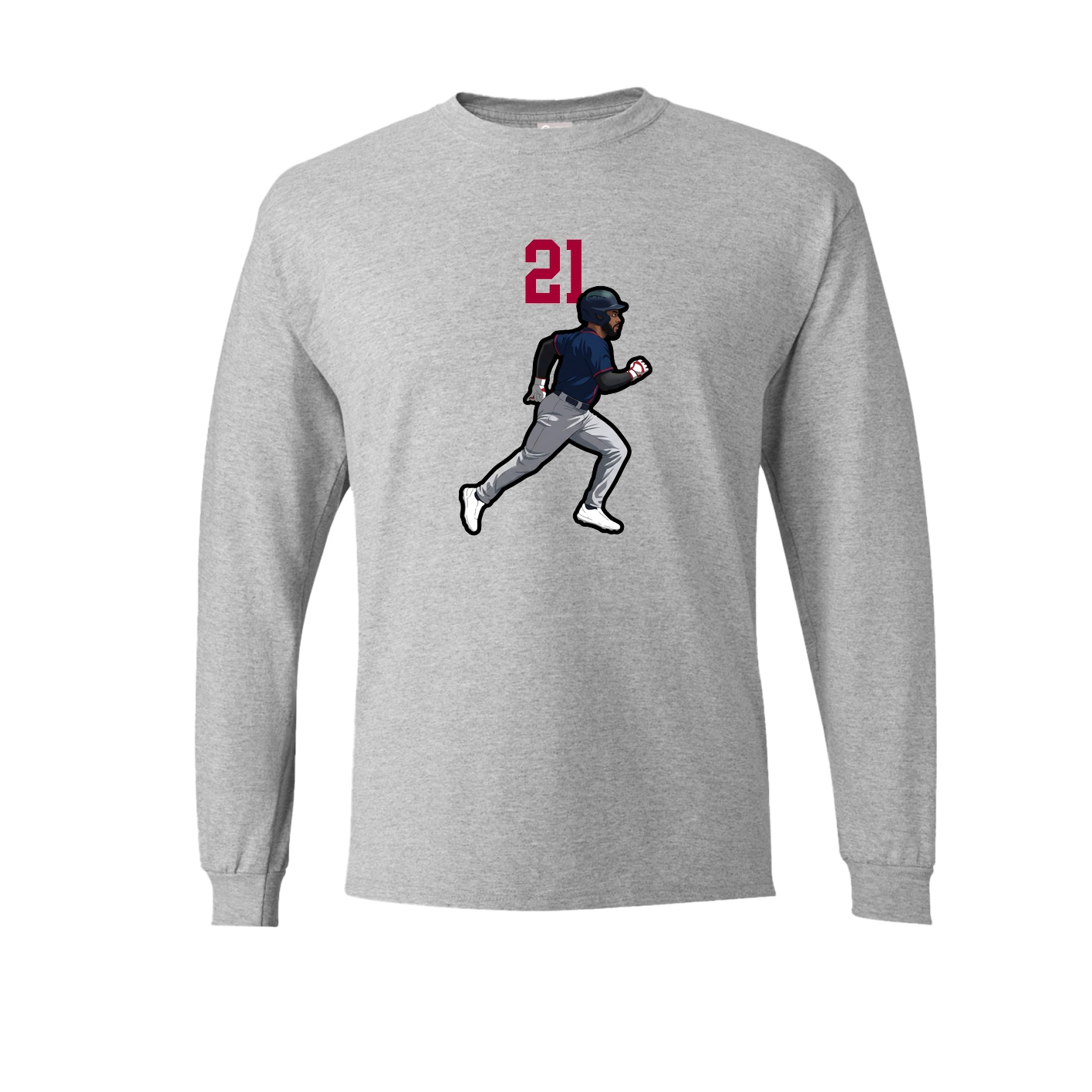 Long Sleeve Tee — Number Top in Grey