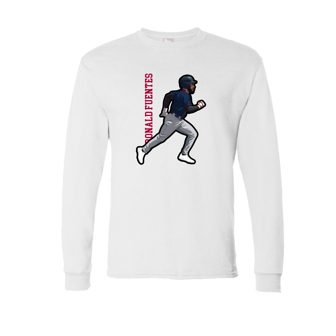 Long Sleeve Tee — Name Vertical in White