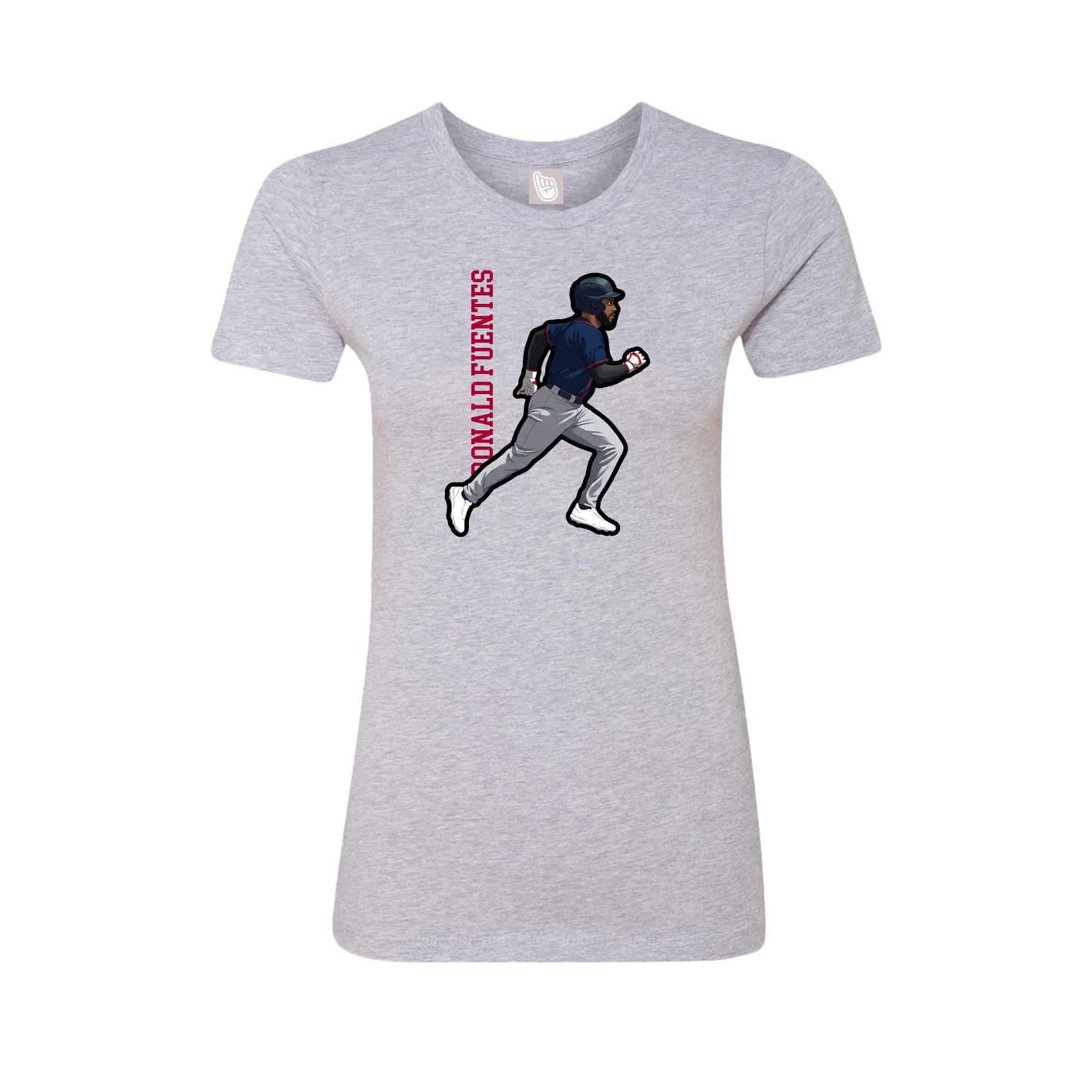 Fitted Women's Tee — Name Vertical in Grey