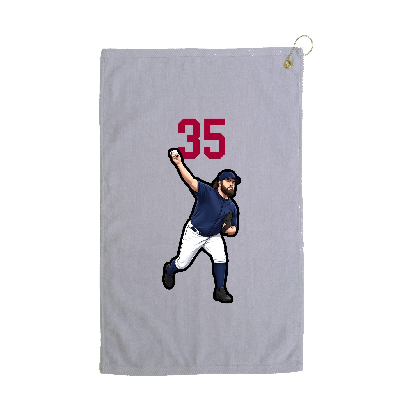 Golf Towel — Number Top in Grey