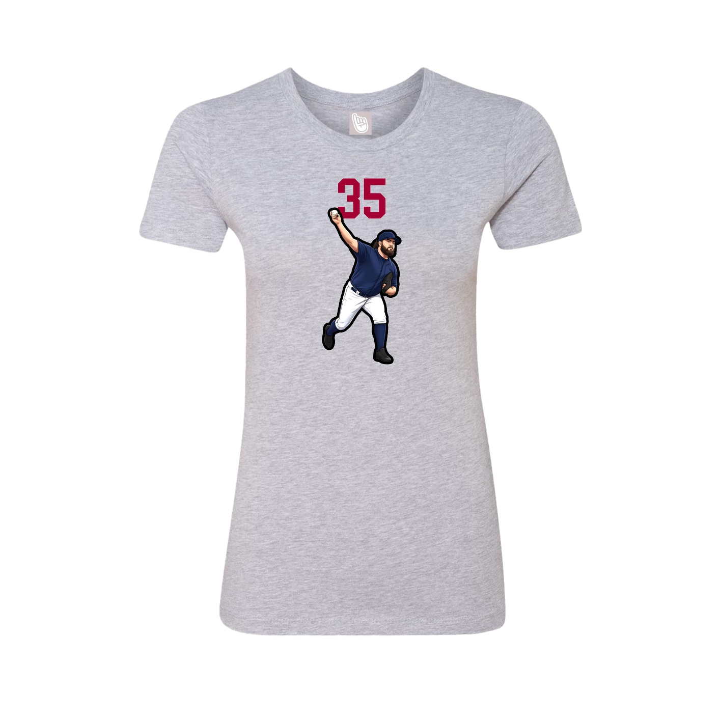 Fitted Women's Tee — Number Top in Grey