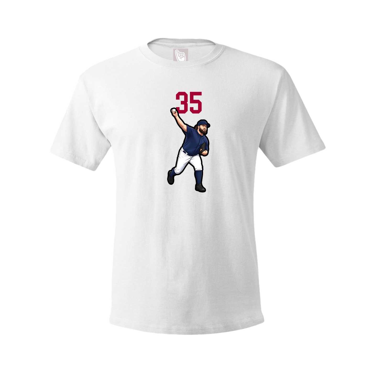Youth Tee — Number Top in White