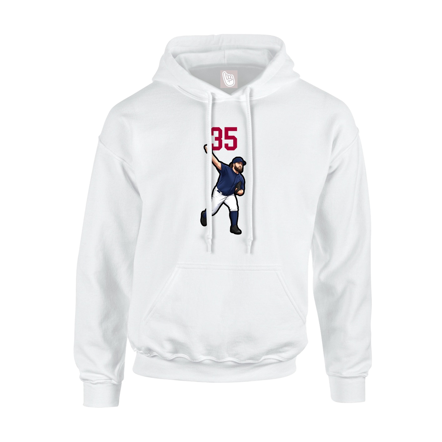 Youth Hoodie — Number Top in White