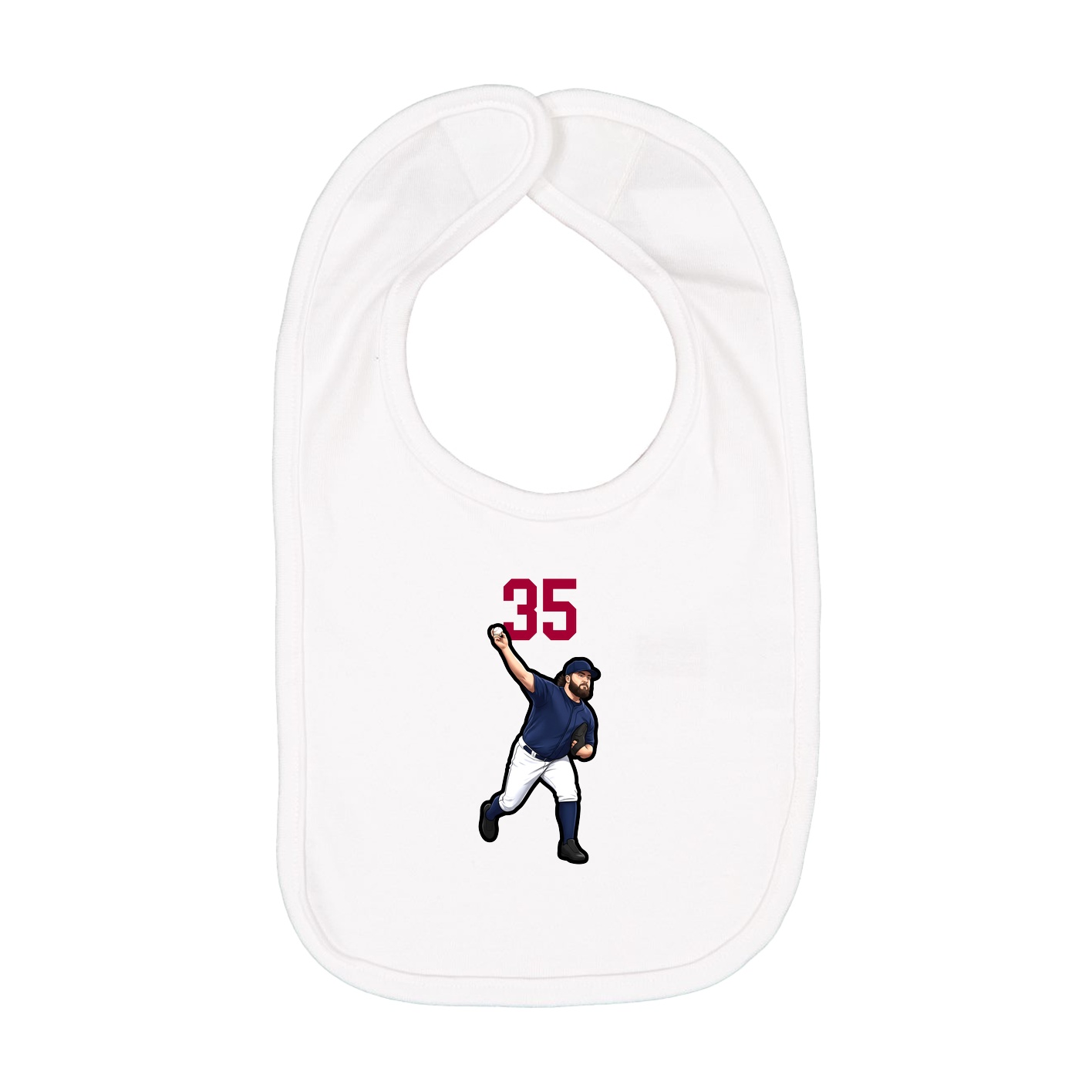 Infant Bib — Number Top in White