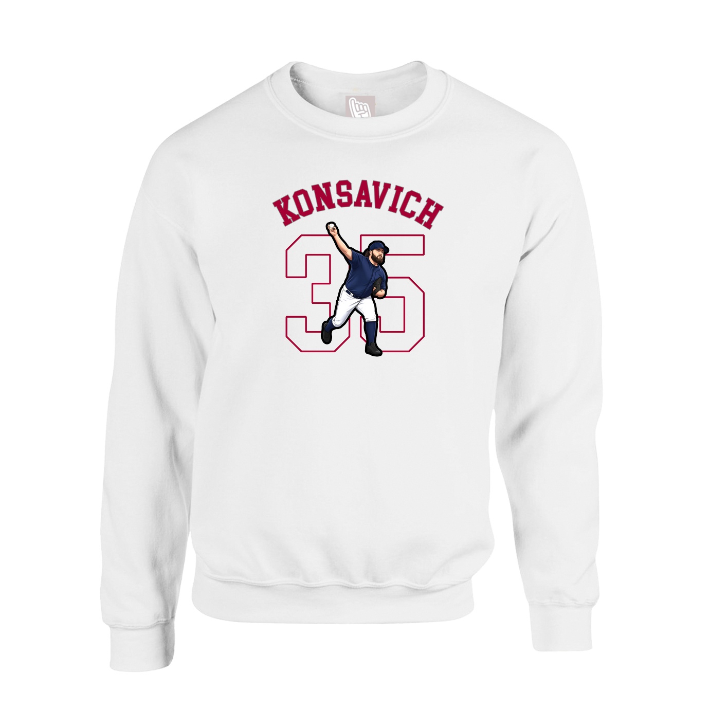 Fleece Crew — Shirsey Arch in White