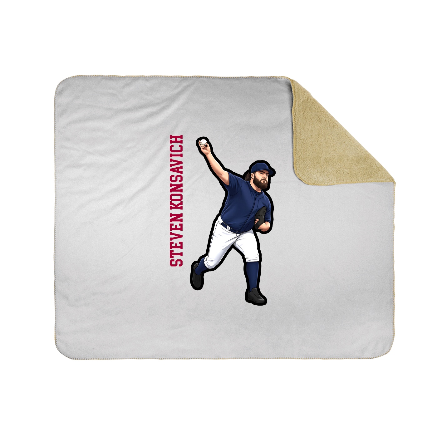 Throw Blanket — Name Vertical in White