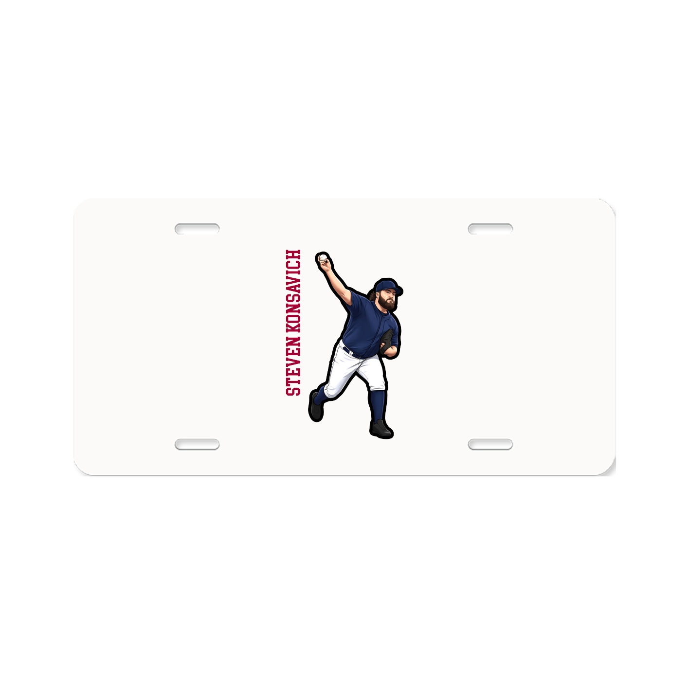License Plate — Name Vertical in Classic
