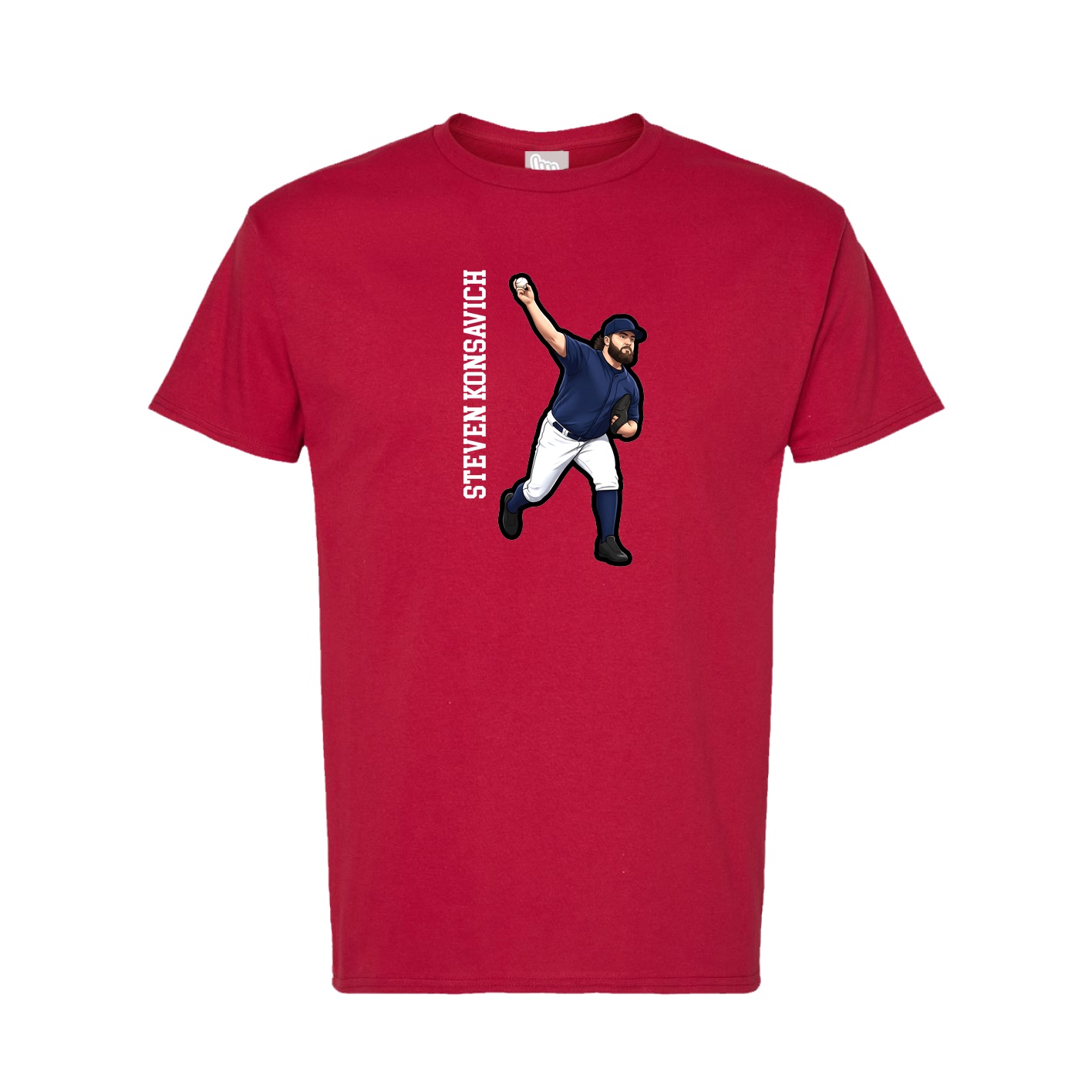 Tee — Name Vertical in Crimson