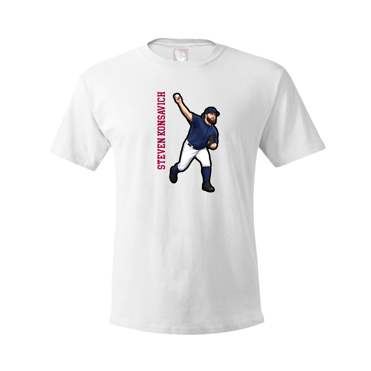 Youth Tee — Name Vertical in White