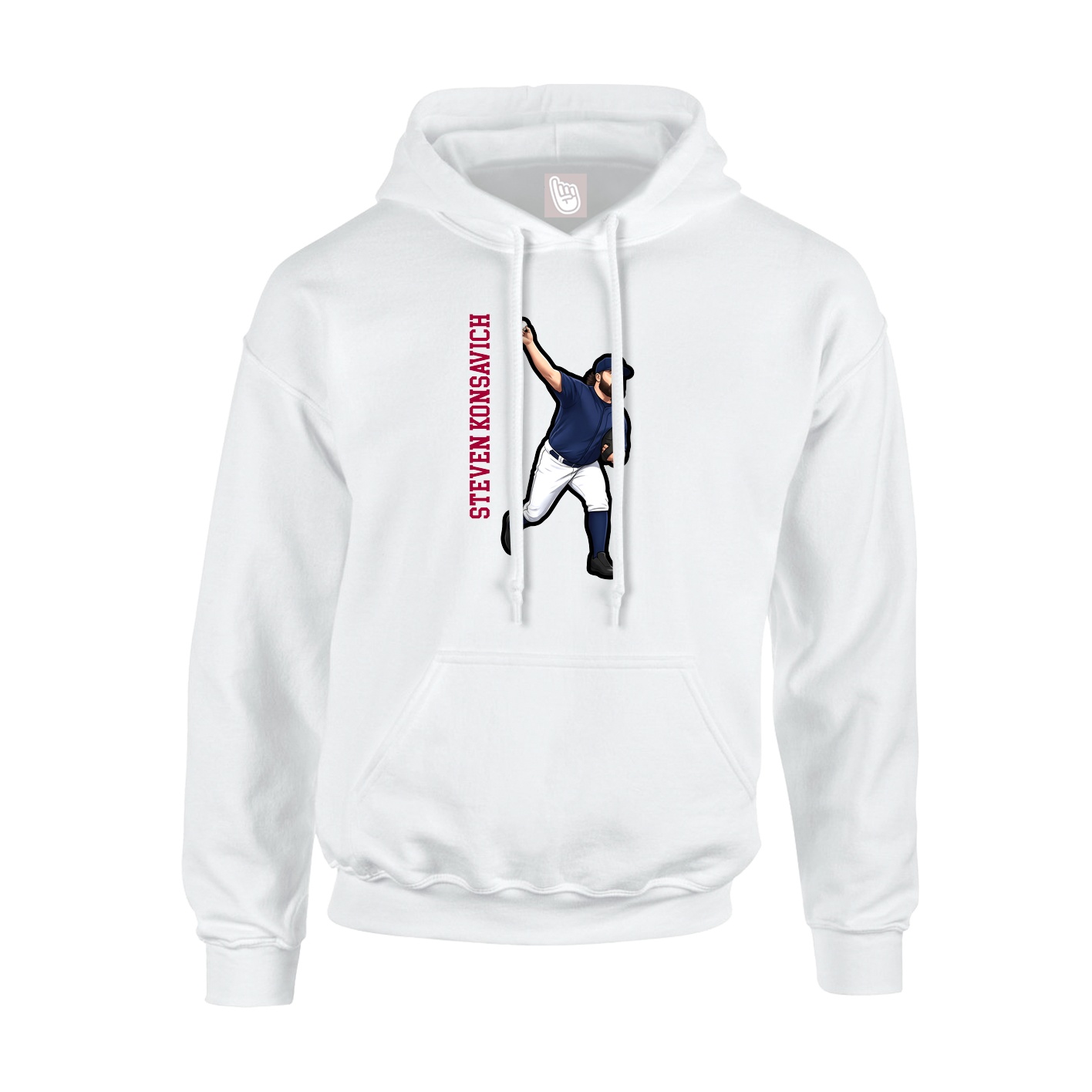 Youth Hoodie — Name Vertical in White