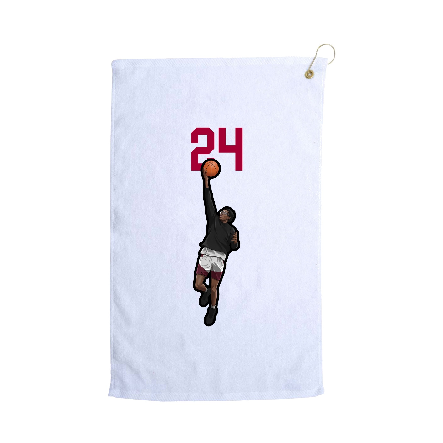Golf Towel — Number Top in White
