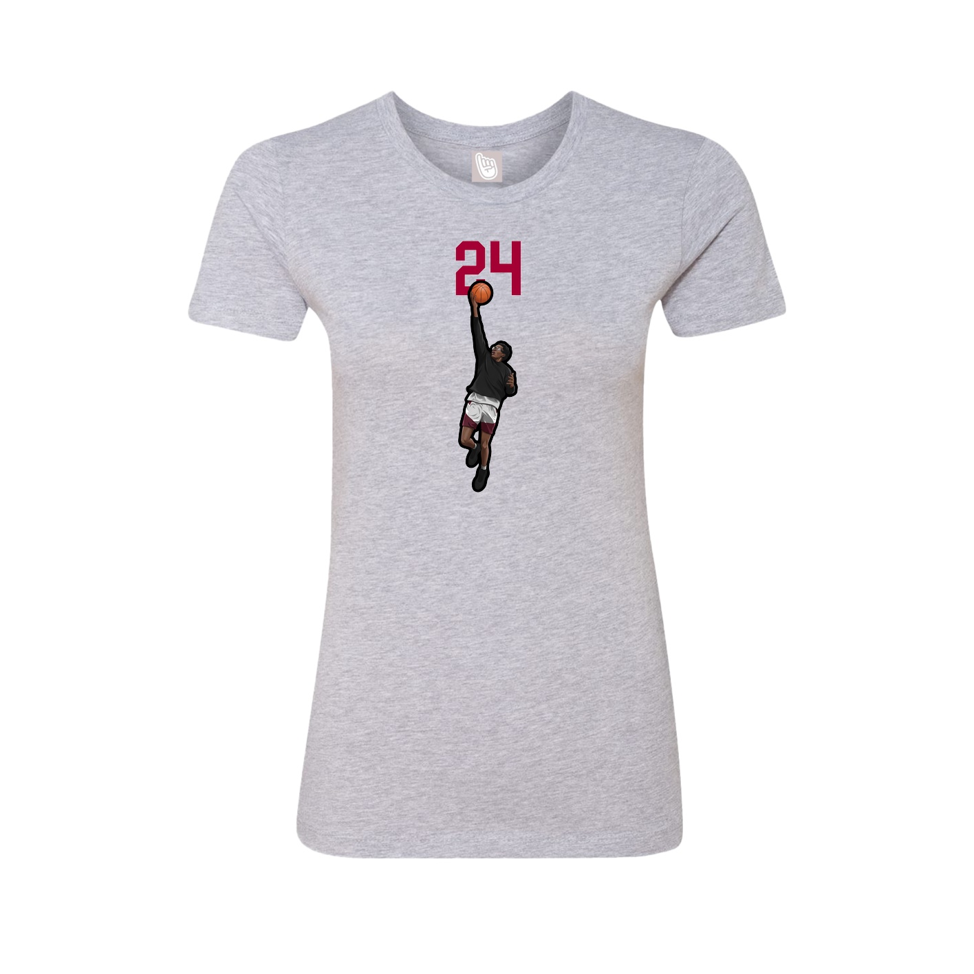 Fitted Women's Tee — Number Top in Grey
