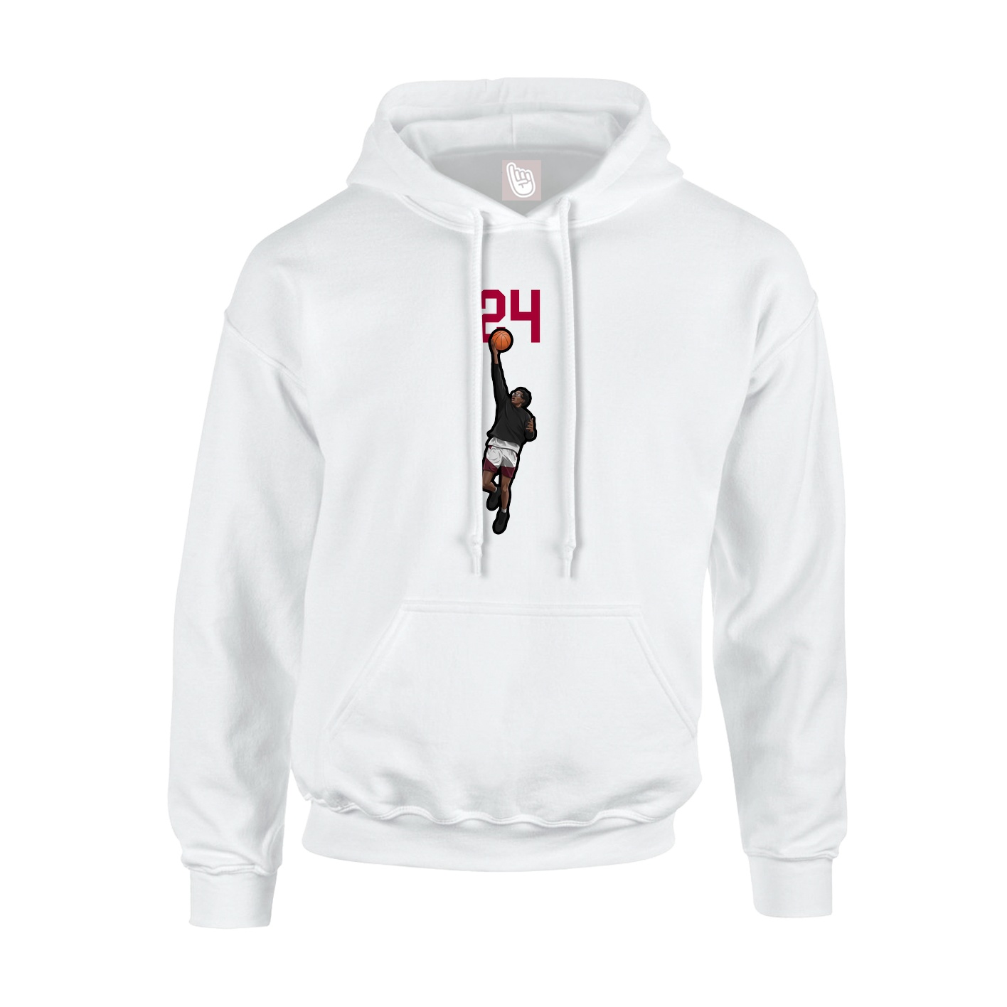 Youth Hoodie — Number Top in White