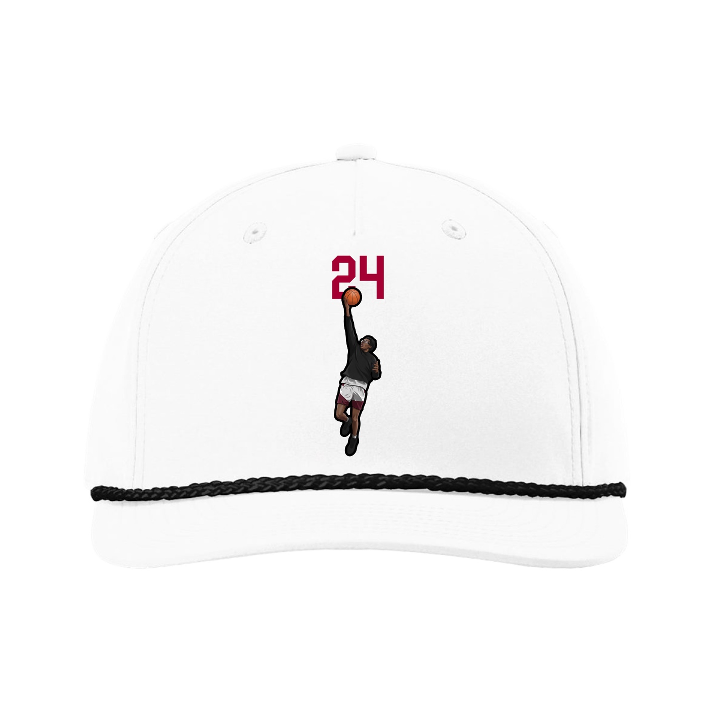 Five-Panel Classic Rope Cap — Number Top in White