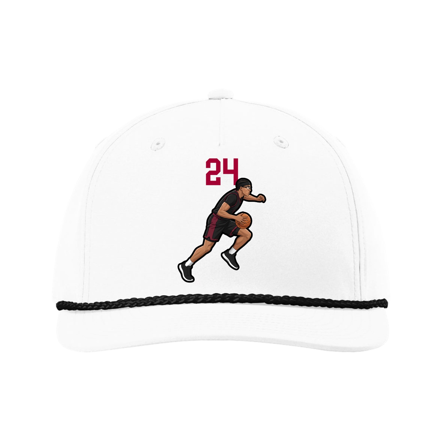 Five-Panel Classic Rope Cap — Number Top in White