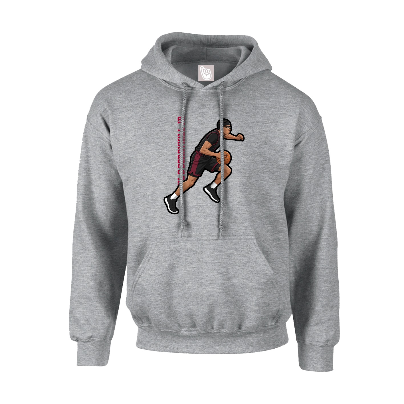 Youth Hoodie — Name Vertical in Grey