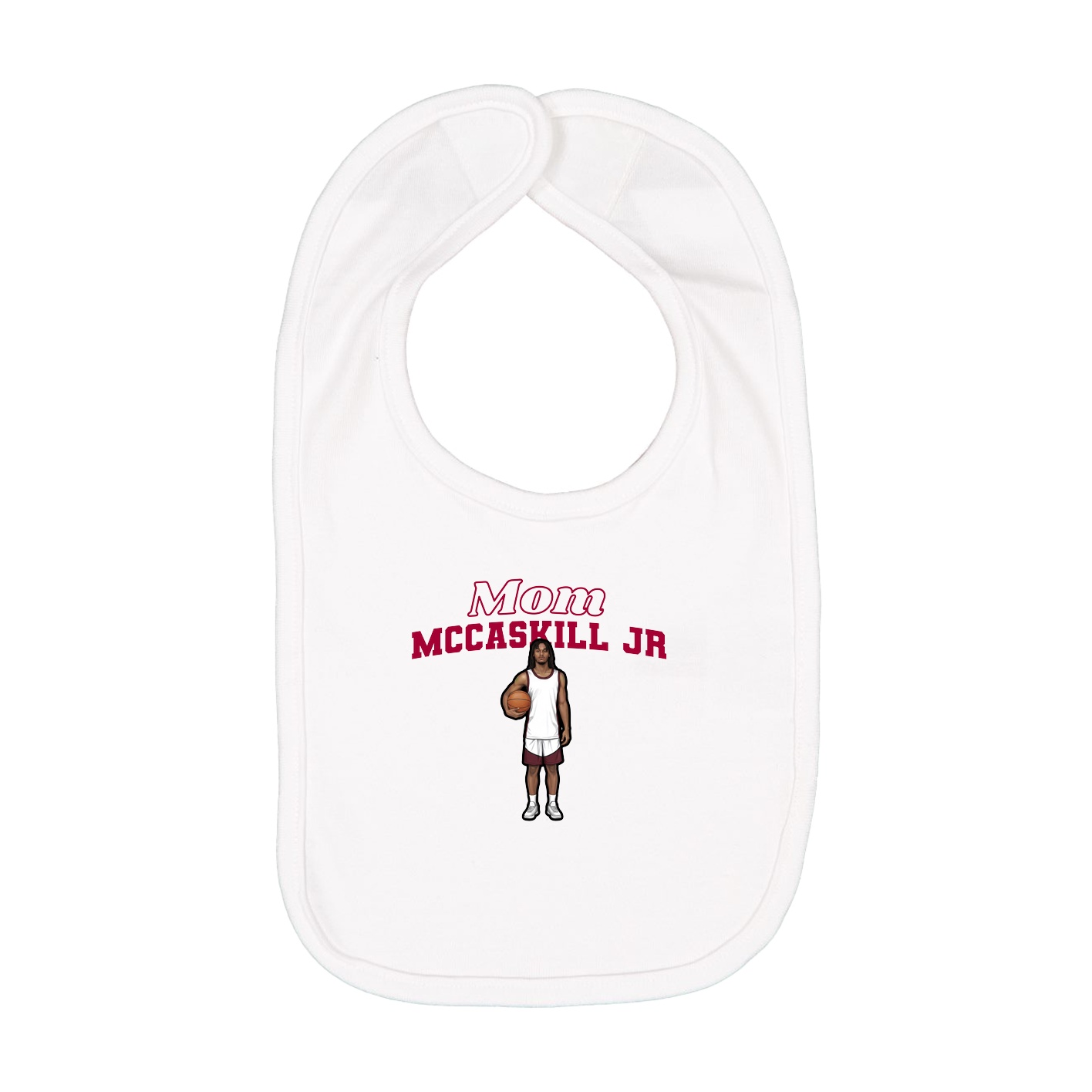 Infant Bib — Mothers Day Block in White
