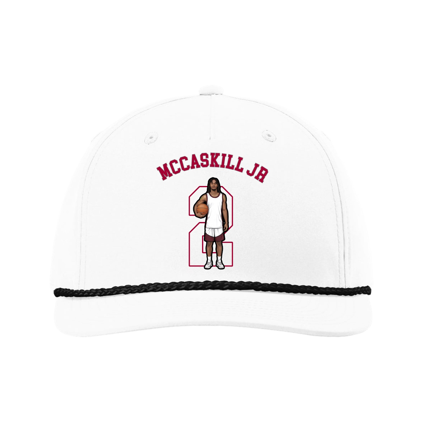 Five-Panel Classic Rope Cap — Shirsey Arch in White