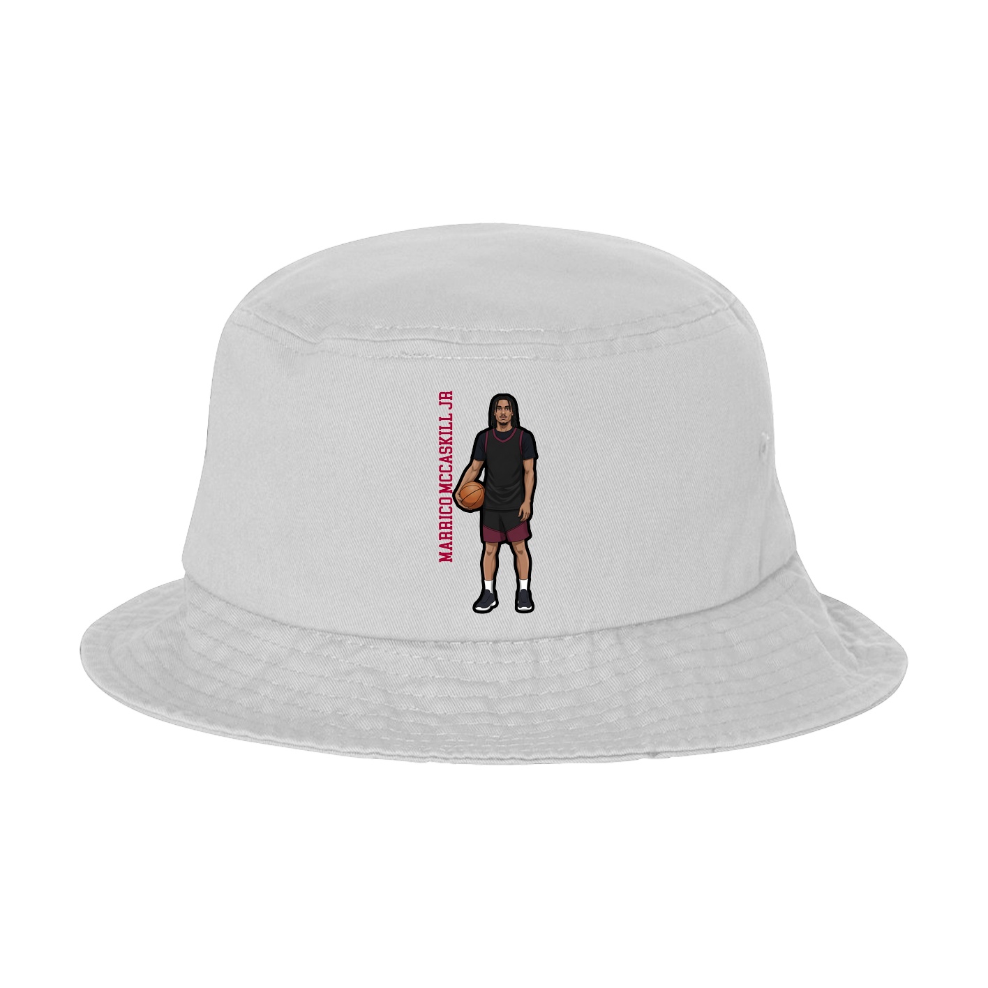 Bucket Cap — Name Vertical in White