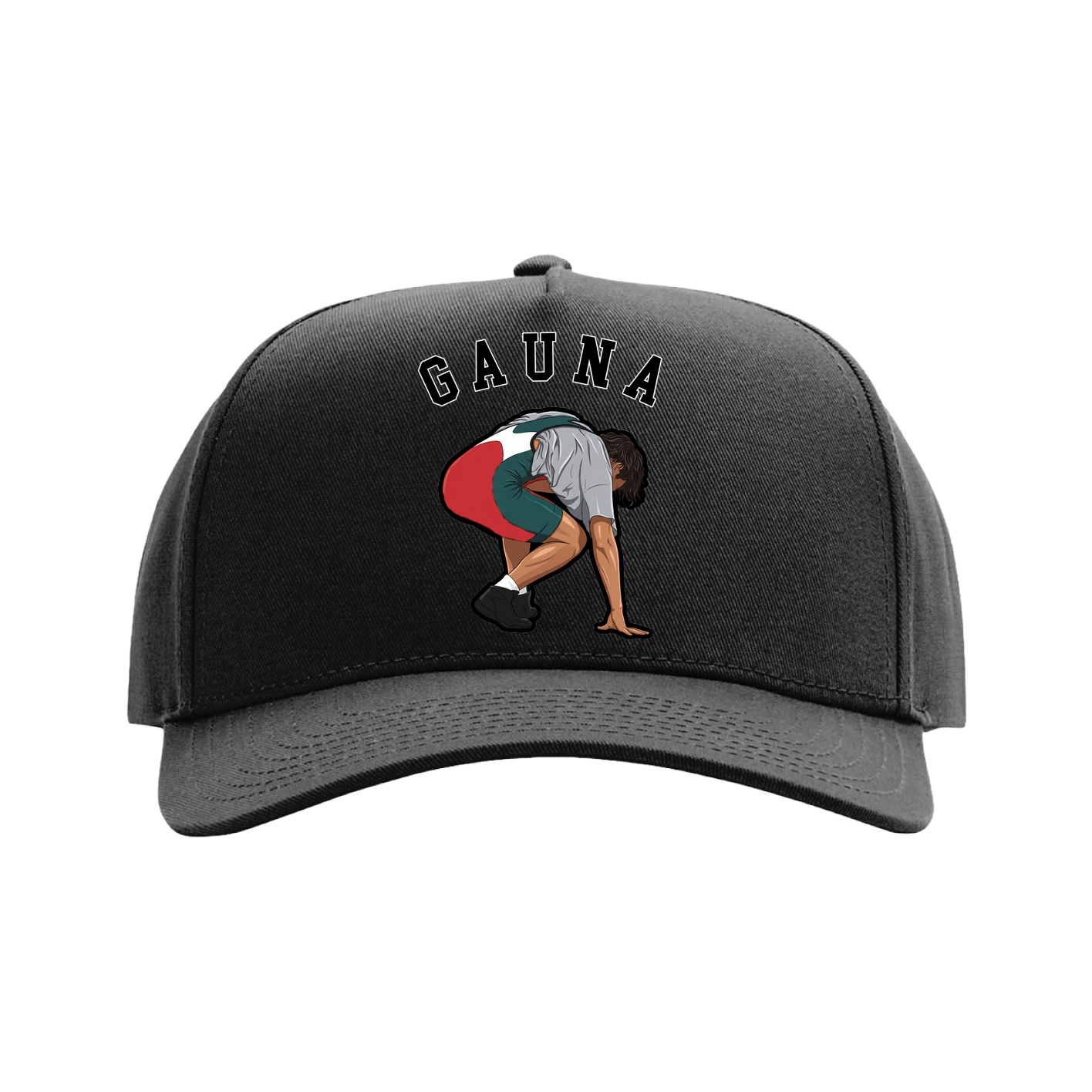 Full Fabric Five-Panel Champ Cap — Shirsey Arch in Black