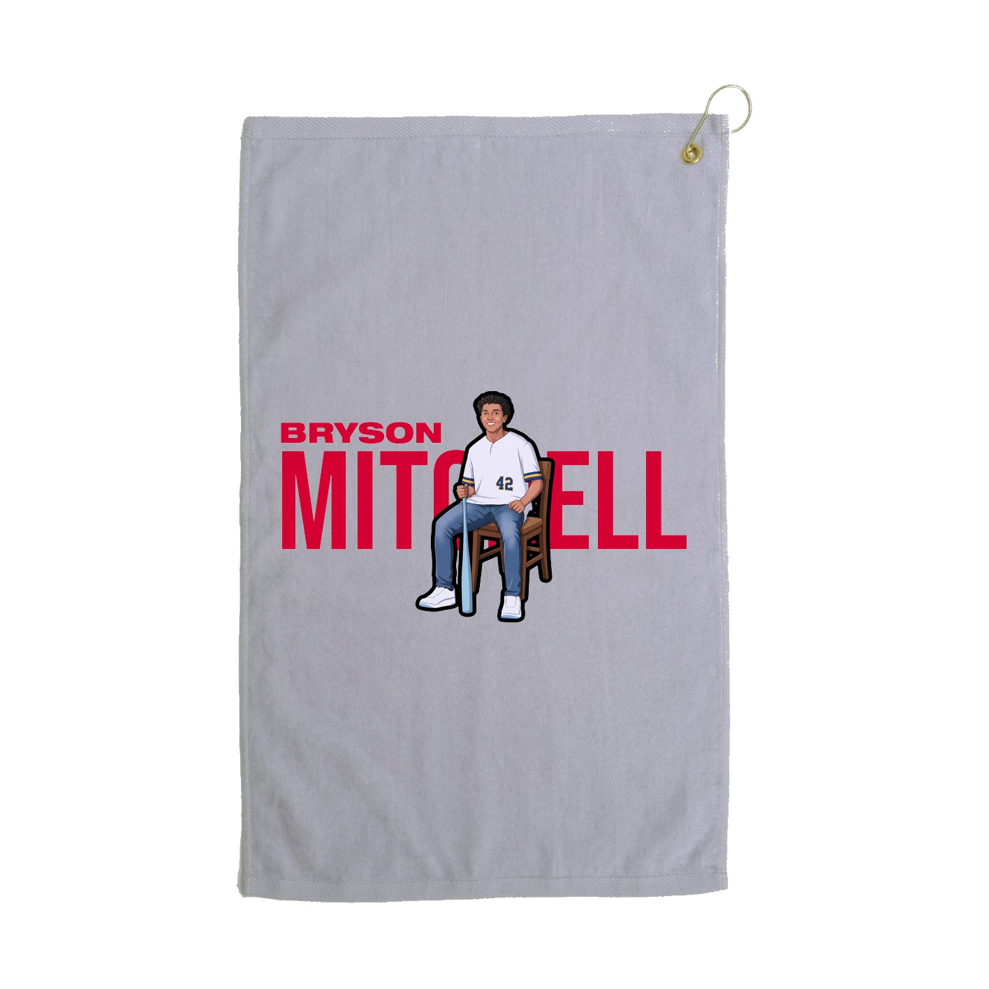 Golf Towel — Player Name in Grey