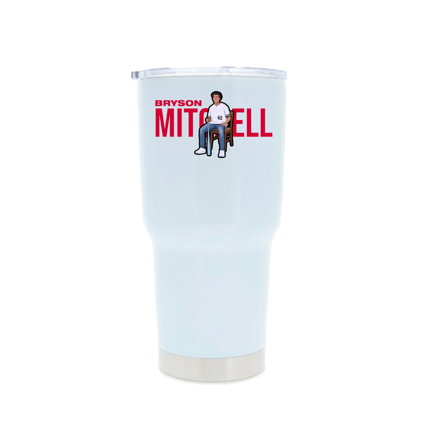 30oz Stainless Steel Tumbler — Player Name in White