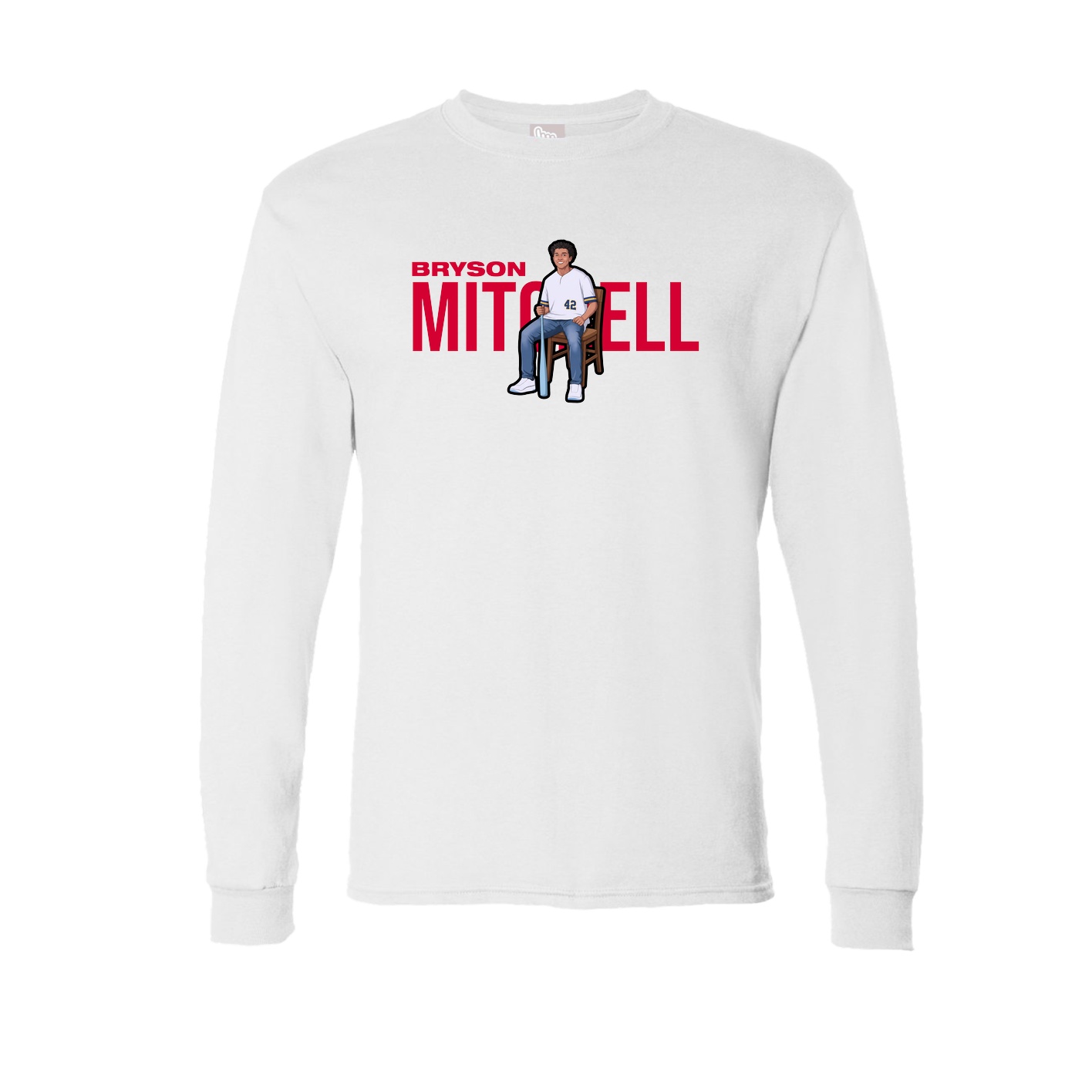 Long Sleeve Tee — Player Name in White