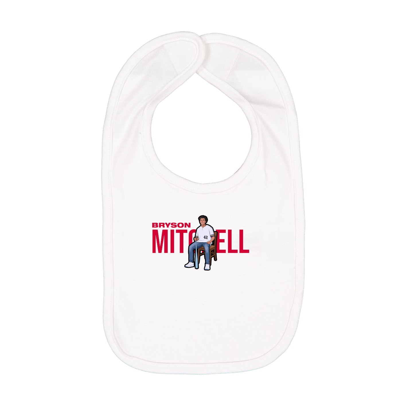 Infant Bib — Player Name in White