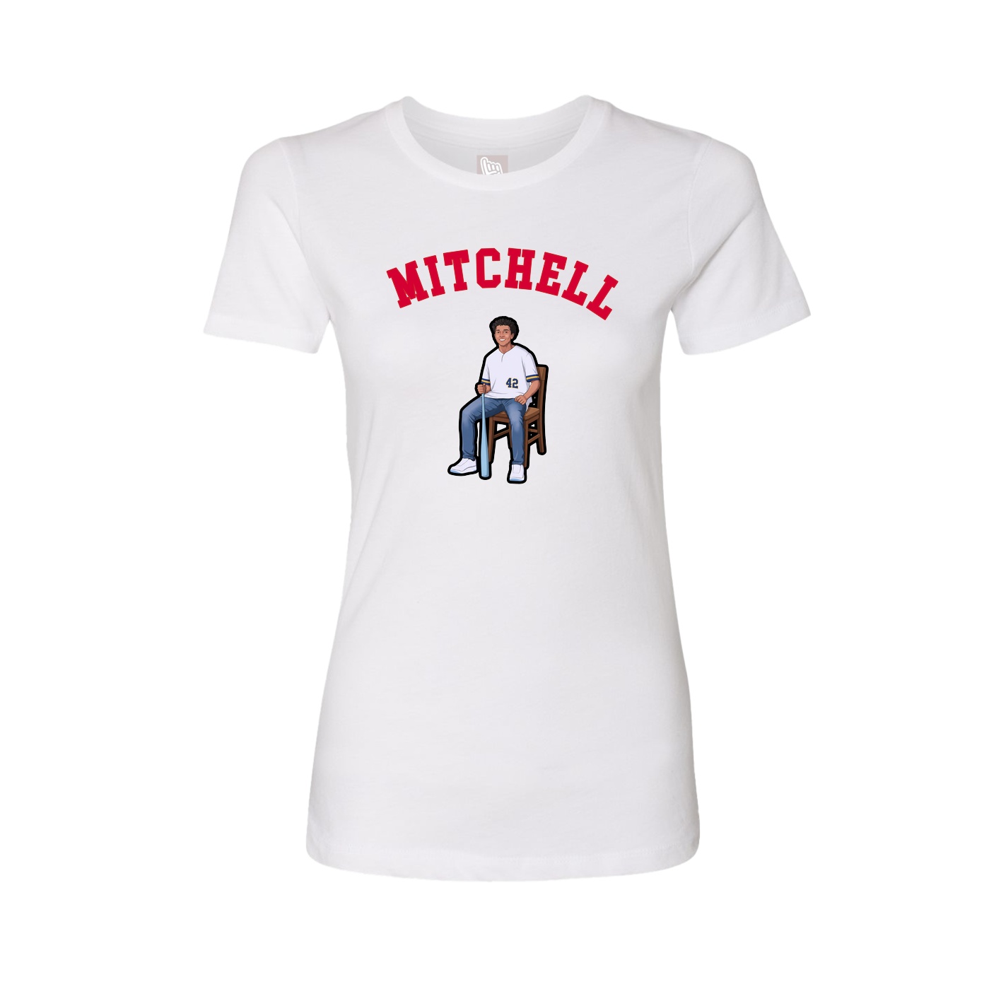 Fitted Women's Tee — Shirsey Arch in White