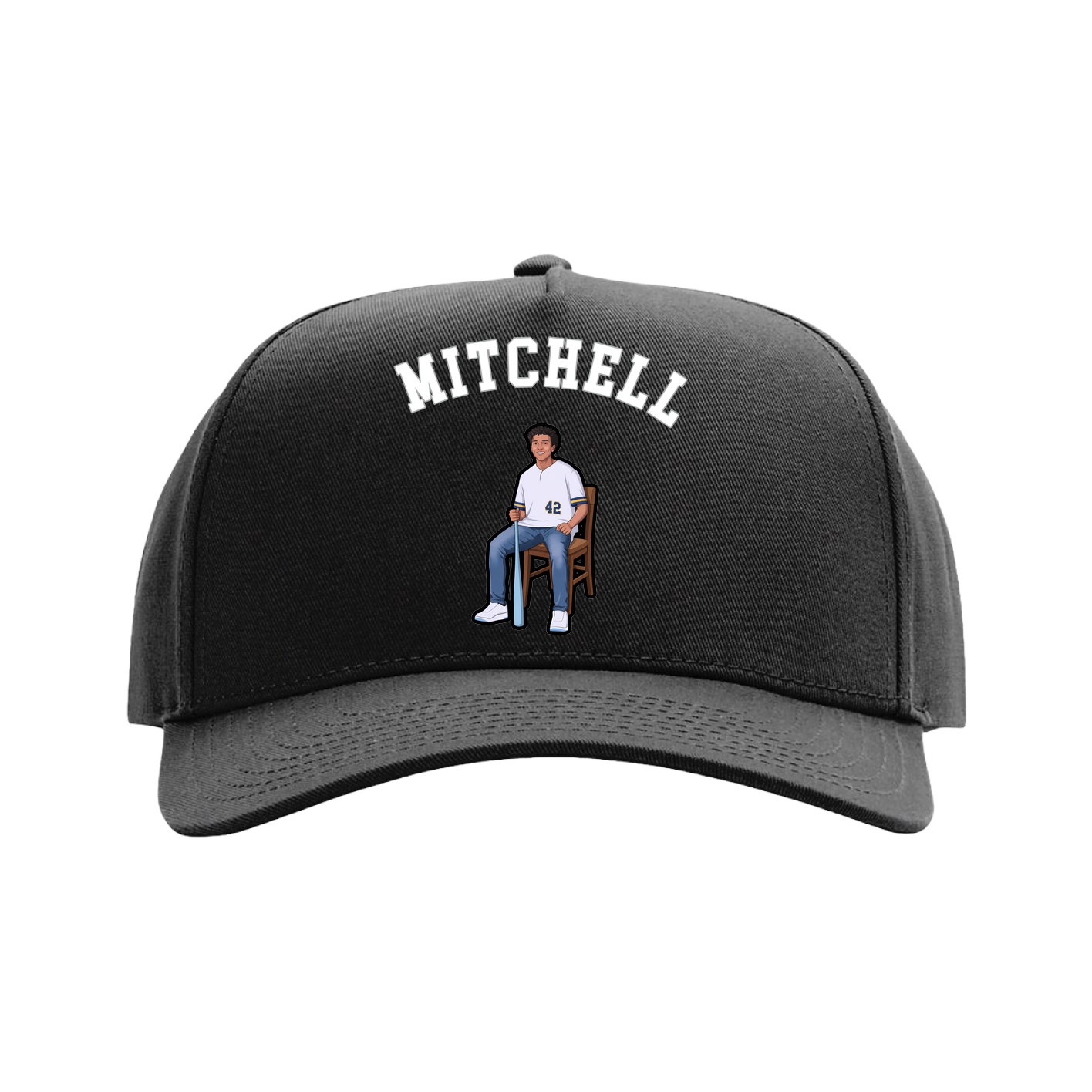 Full Fabric Five-Panel Champ Cap — Shirsey Arch in Black