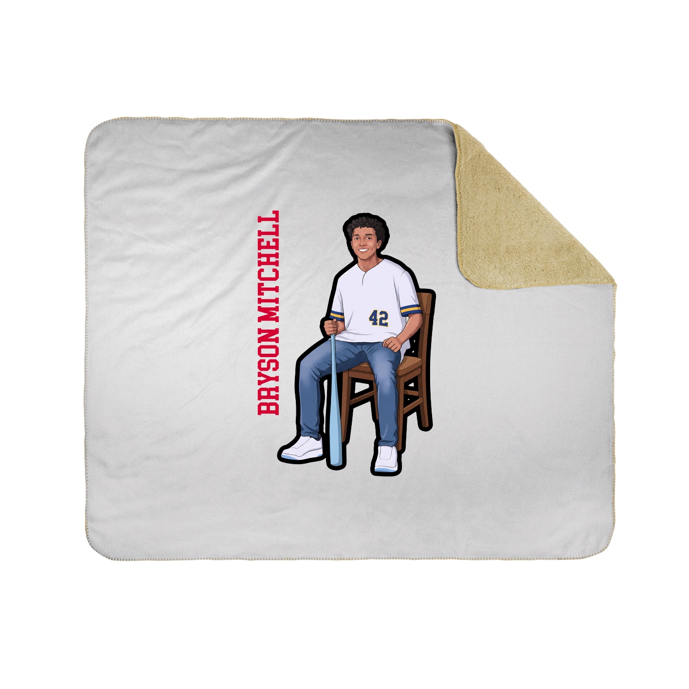 Throw Blanket — Name Vertical in White