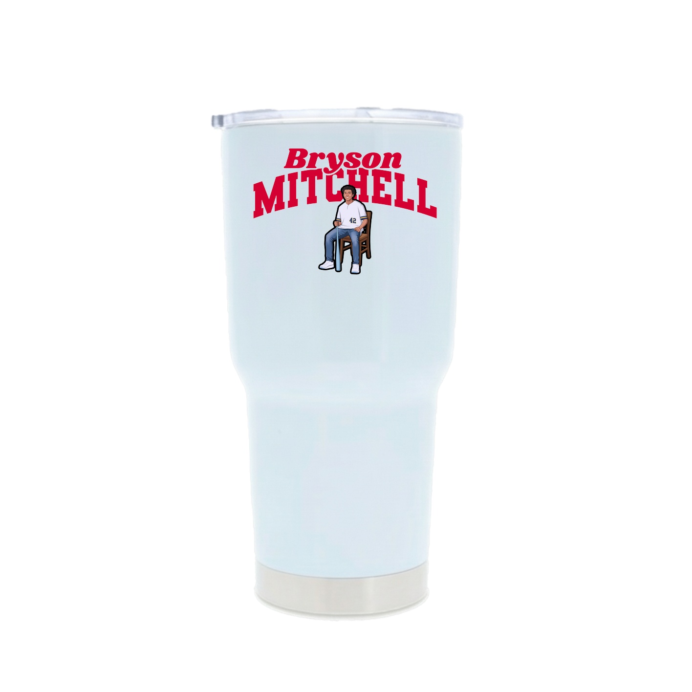 30oz Stainless Steel Tumbler — Signature Arch in White