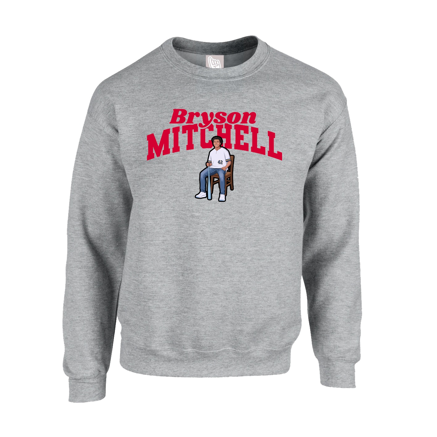 Fleece Crew — Signature Arch in Grey