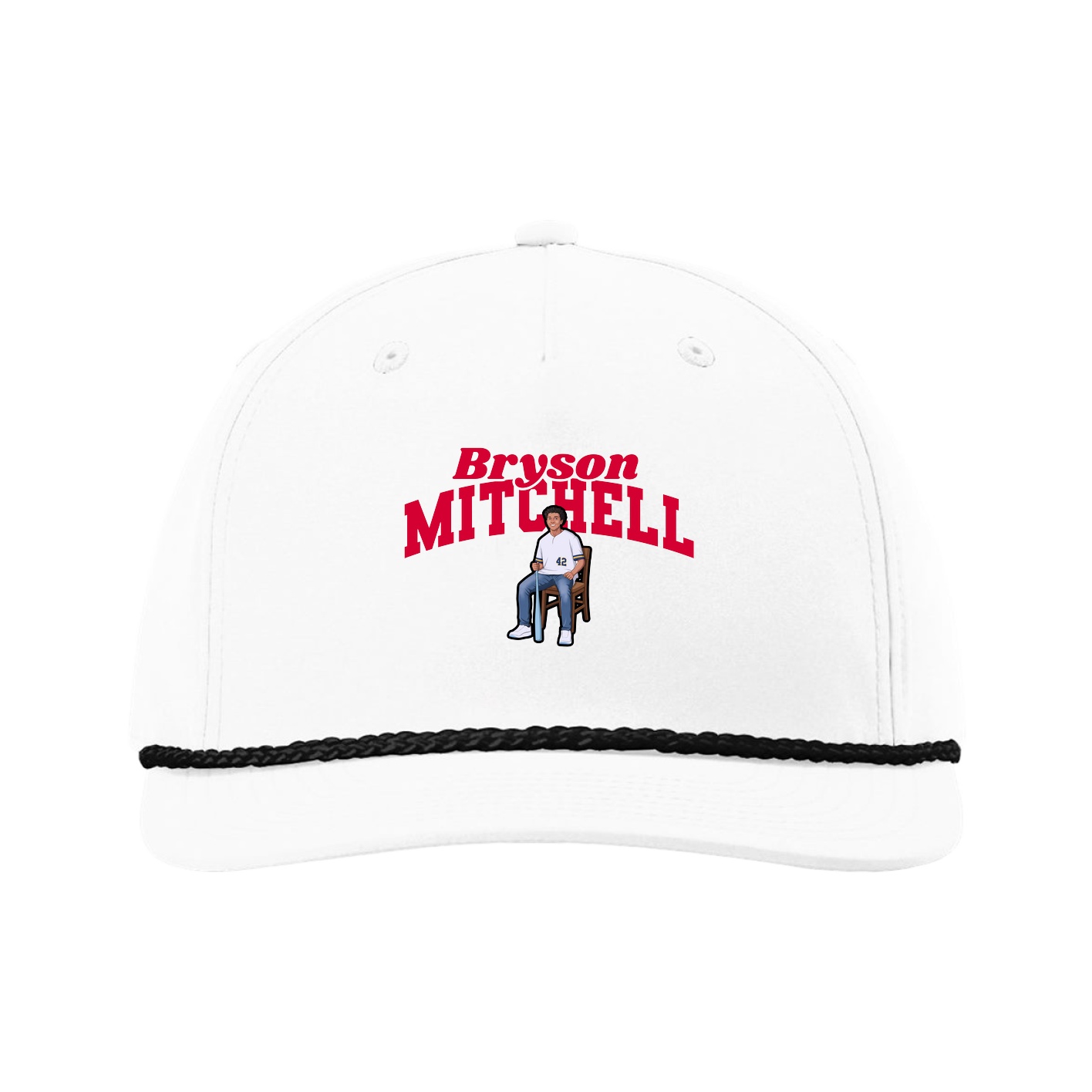 Five-Panel Classic Rope Cap — Signature Arch in White