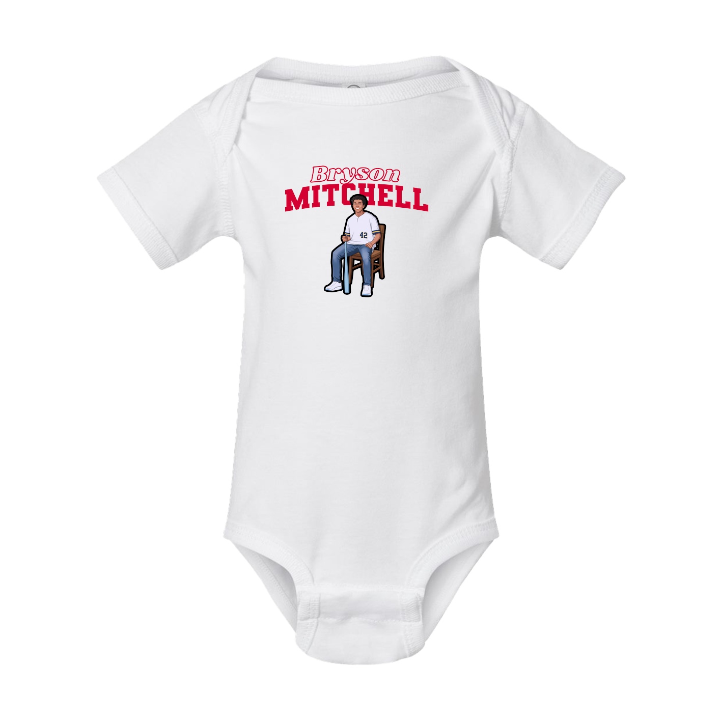 Baby Onesie — Name Arch in White