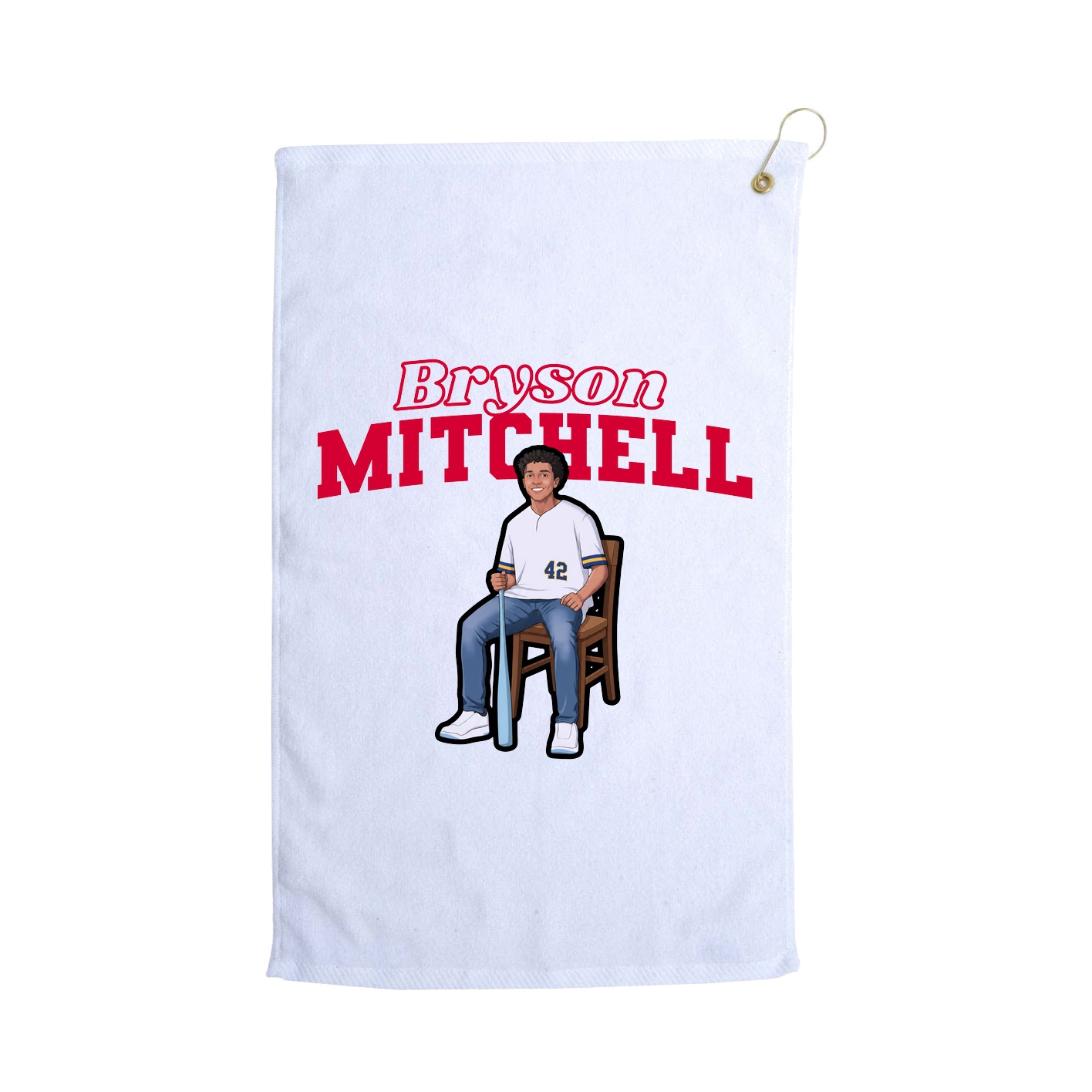 Golf Towel — Name Arch in White